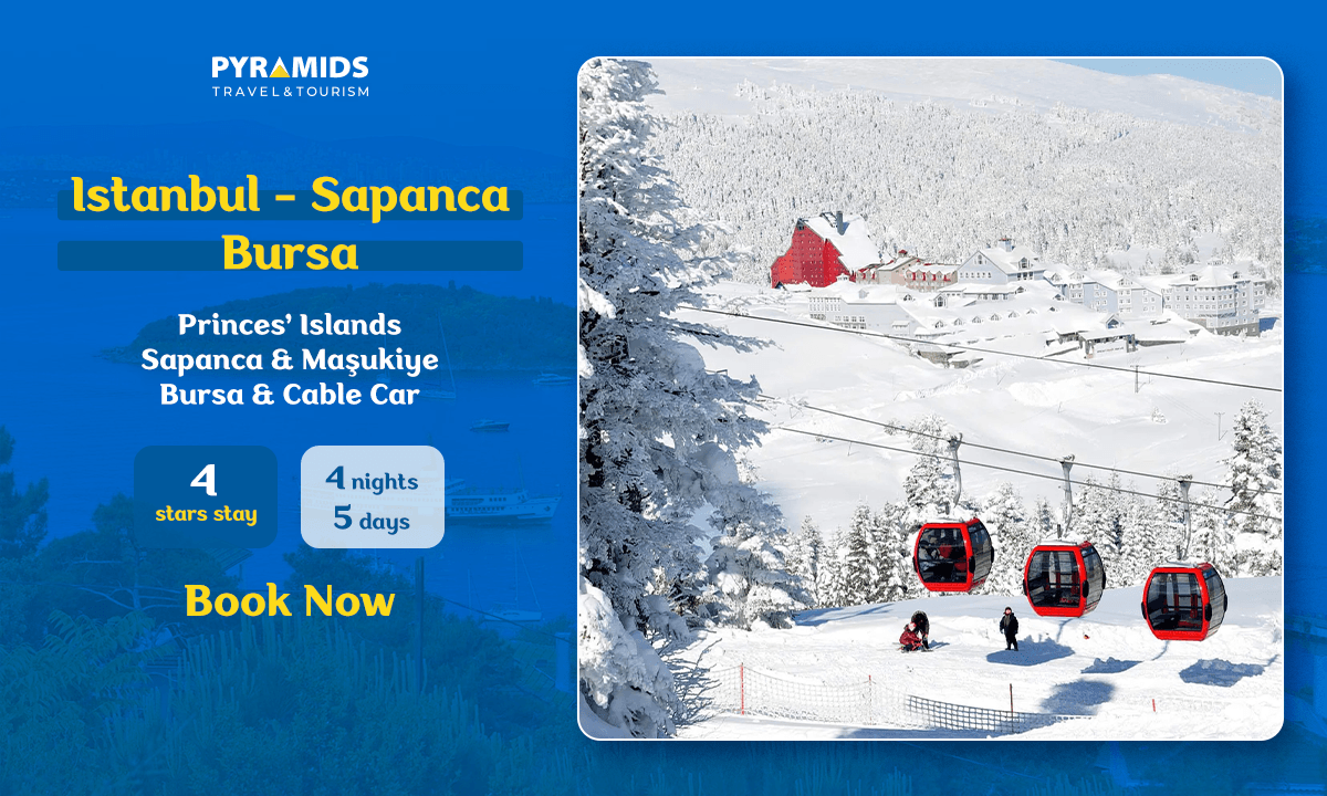 Bursa cable car over snowy mountains – Istanbul Sapanca Bursa tour package.