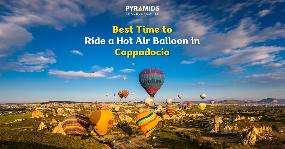 Hot air balloons soaring above the picturesque landscapes of Cappadocia in broad daylight