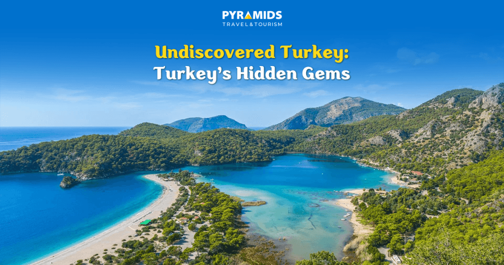 A charming landscape of a bay and lake in Türkiye, surrounded by mountains and green forests, expresses places in Türkiye that have not yet been discovered and its hidden natural treasures away from the crowds.